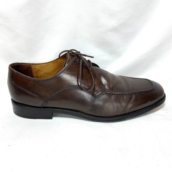 Cole Haan Dress Shoes Brown Eaton Apron Toe Derby Oxford Leather Men’s 11.5 - Picture 4 of 14